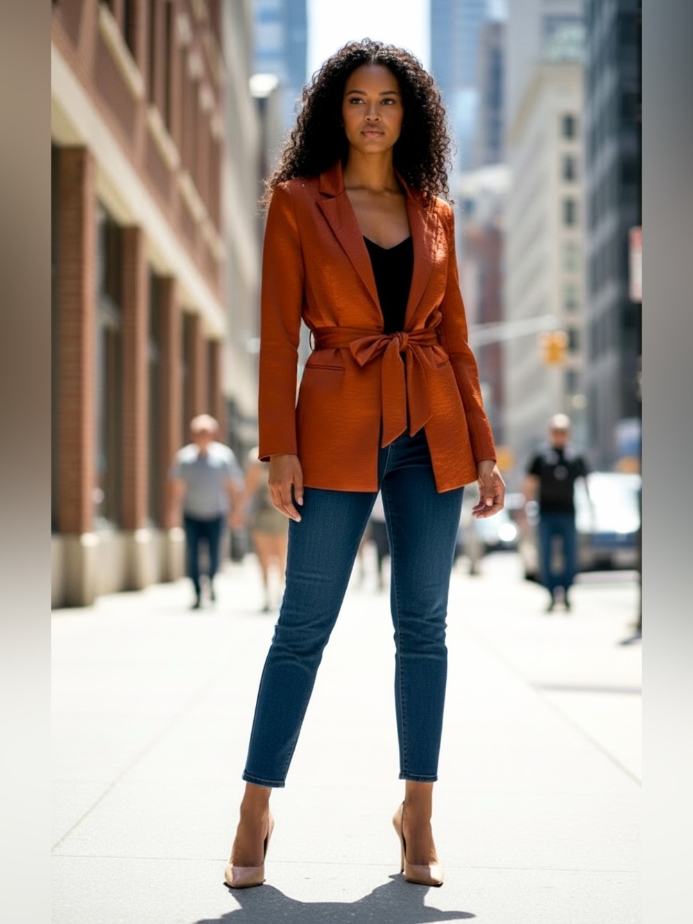 NEW Entro Rust Satin Jacket Blazer
